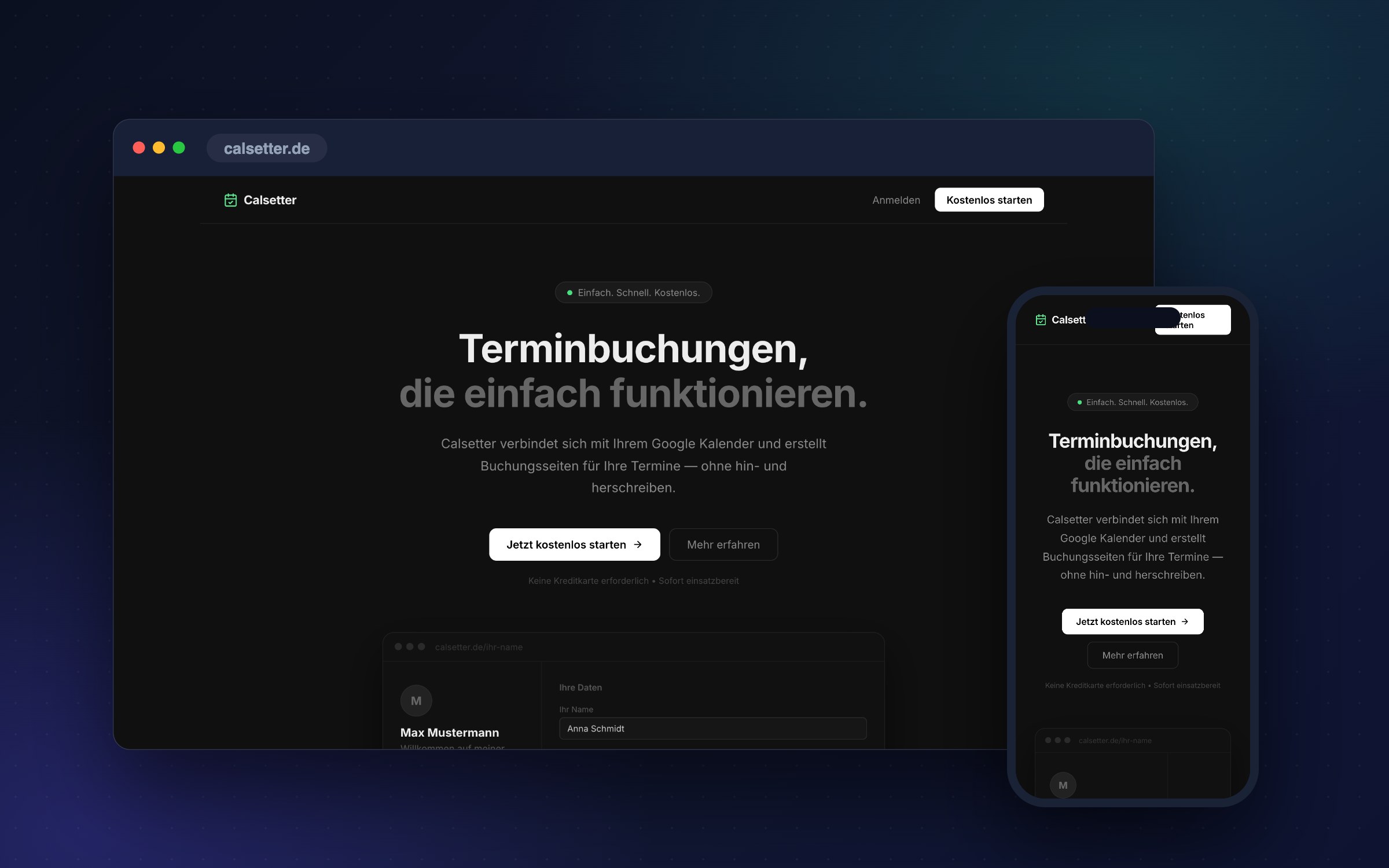 Calsetter – SaaS · Terminbuchung