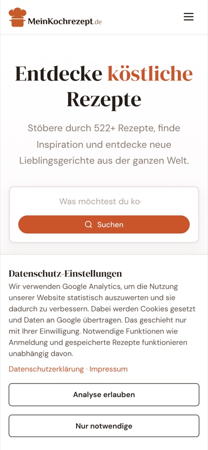 Mein Kochrezept mobile