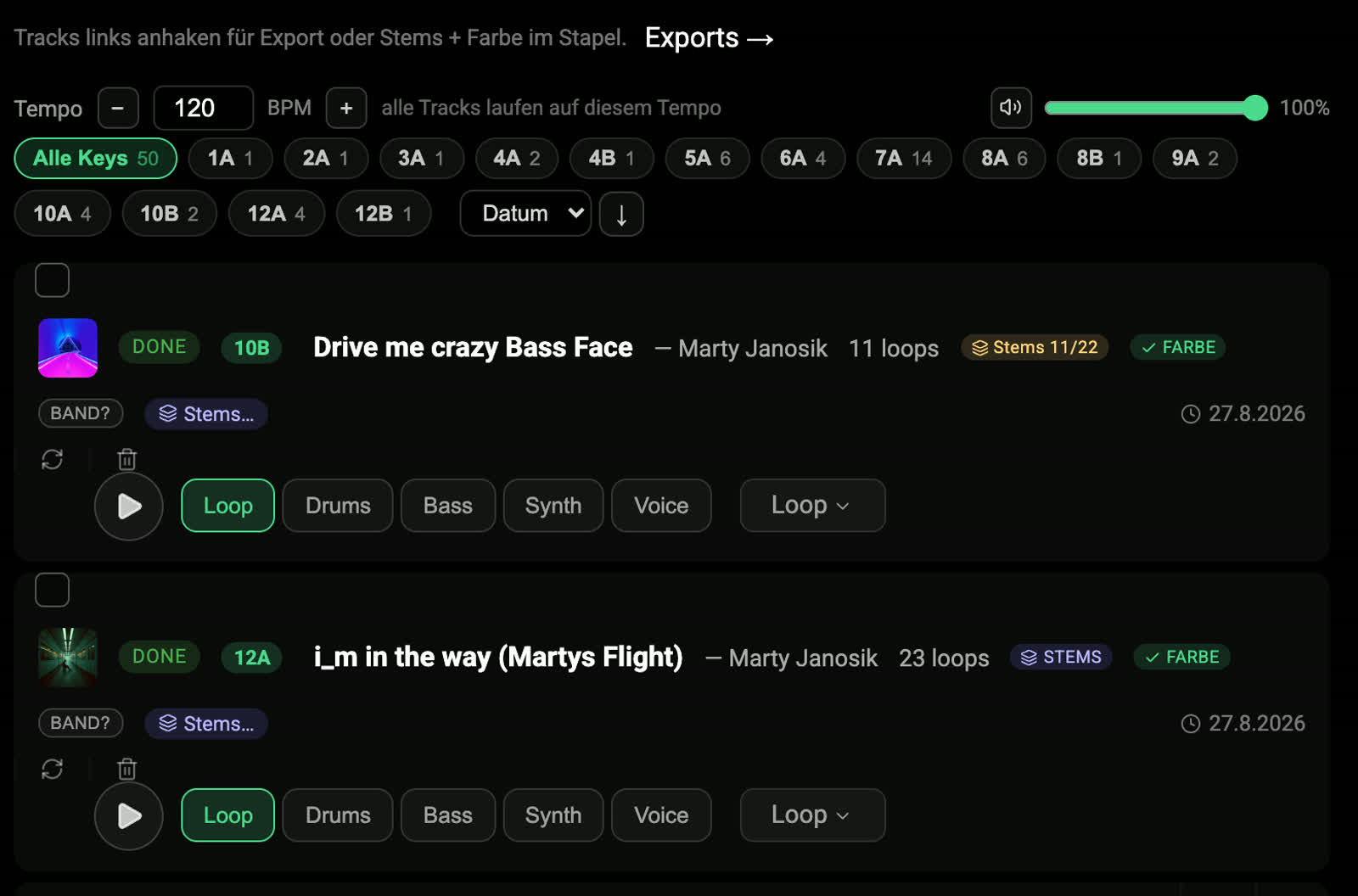 TrackFinder – Slice-Player